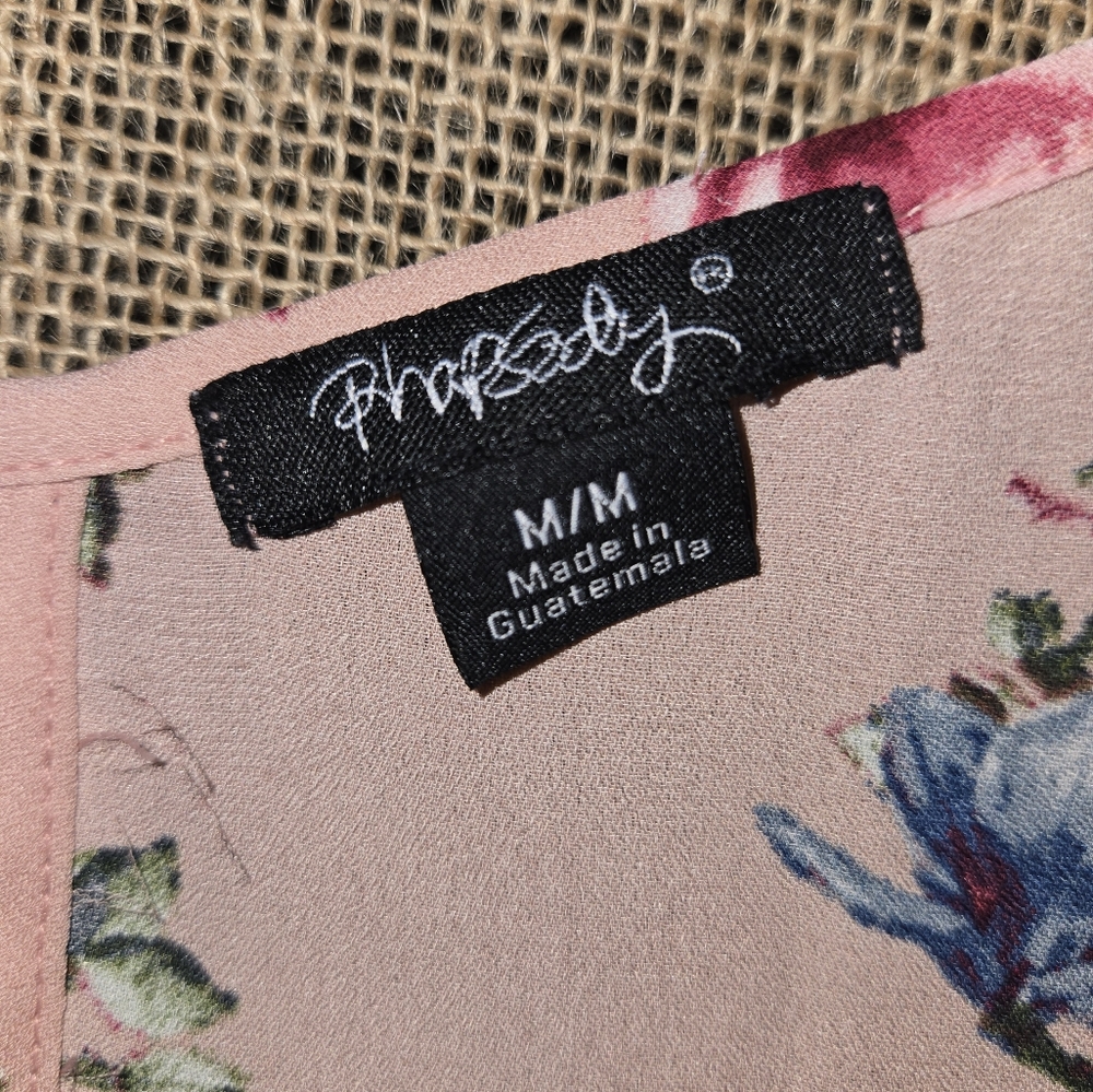 Women's Philosophy Vented Sleeve Pink Floral Blush Pink Top Size Medium - Picture 7 of 8